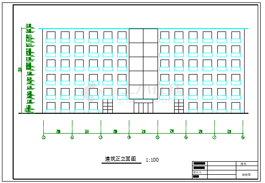 【6层】框架办公楼全套cad设计(含计算书、建筑图，结构图，工程量计算)-图二