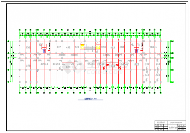 某7层框架办公楼cad设计（含计算书，建筑、结构图，PKPM模型）-图二