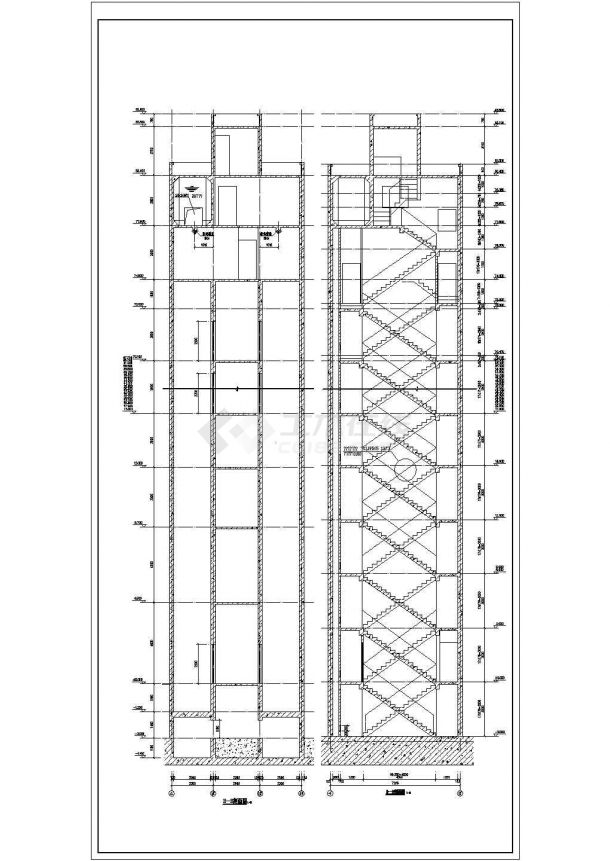经典建筑工程楼梯设计cad施工大样图图集（标注详细）-图二