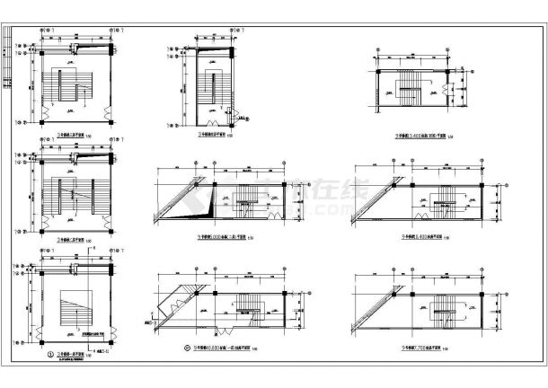 典型住宅楼楼梯设计cad施工详图图集（甲级院设计）-图一