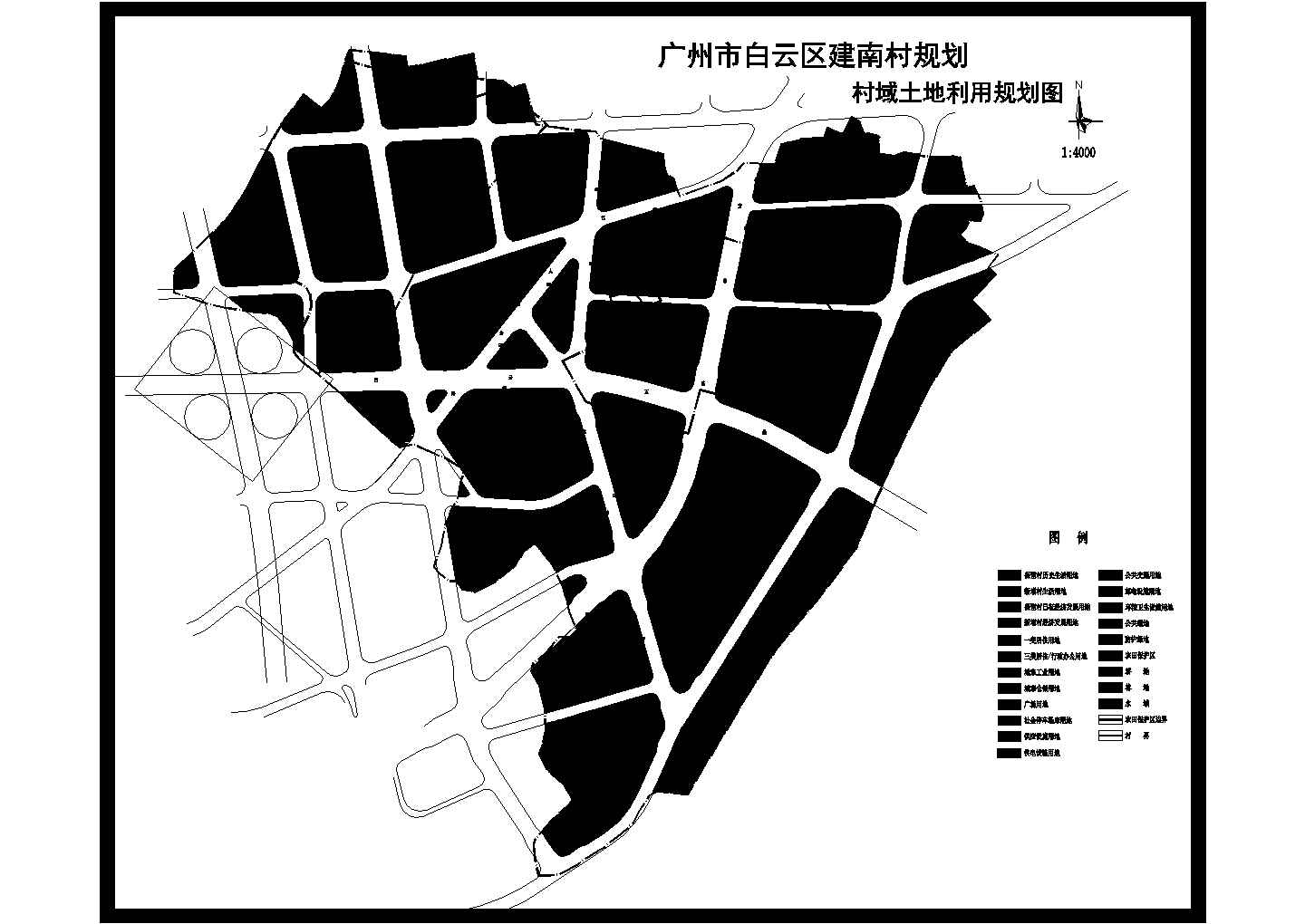 某村建设用地33.57ha市区村规划设计cad全套施工图【含设计说明】