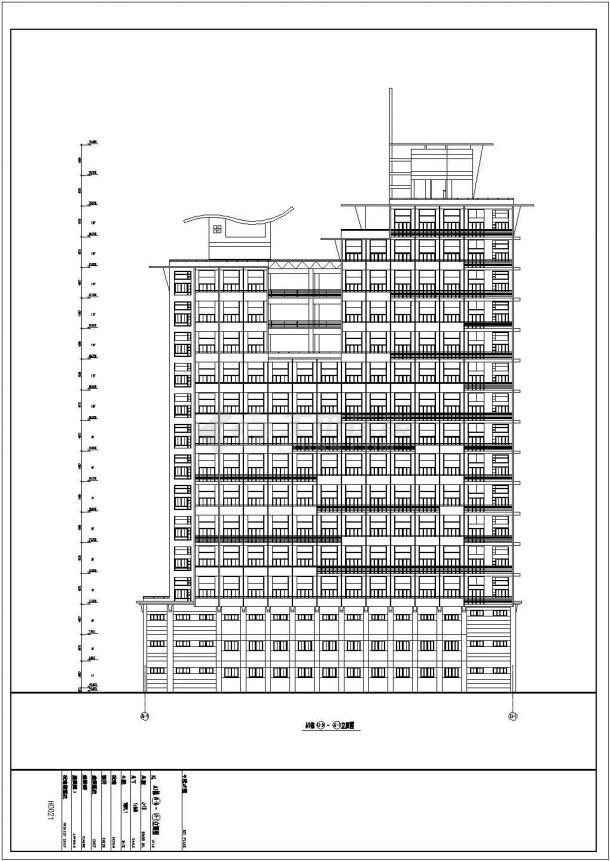 玛纳斯县某高层商住楼建筑设计CAD图纸-图一