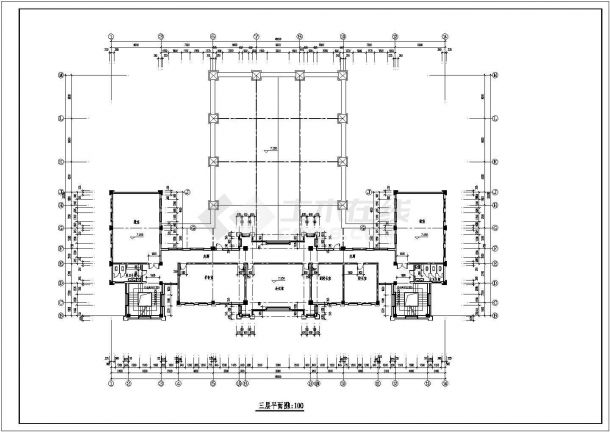【广西】圣经学校图书馆全套建筑施工cad图（含剖面图，各层平面图）-图一