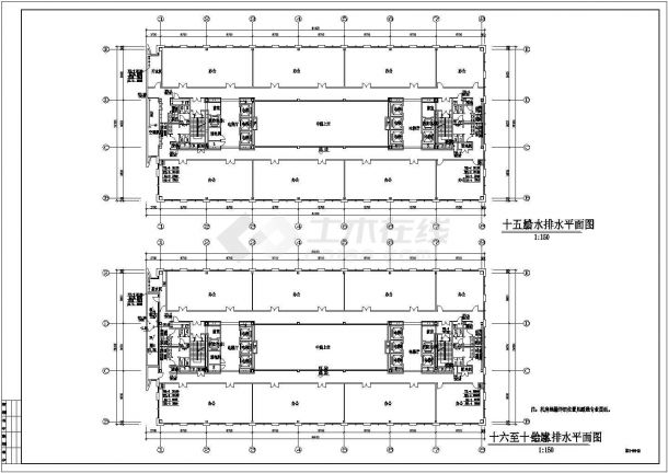 办公楼设计_某标准办公楼给排水完整设计施工详细方案CAD图纸-图一
