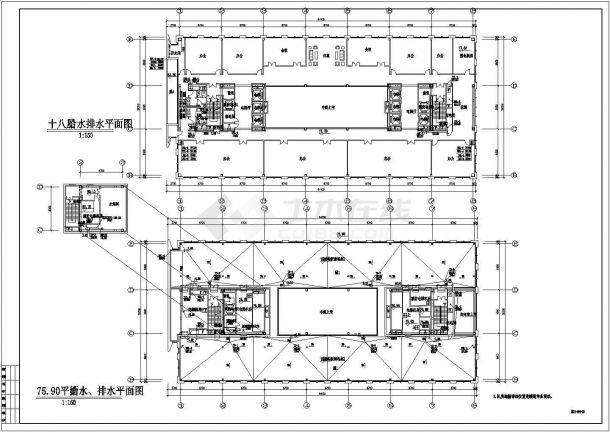 办公楼设计_某标准办公楼给排水完整设计施工详细方案CAD图纸-图二