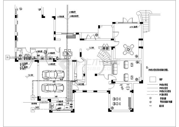 某地区高层别墅水电完整设计施工详细方案CAD图纸-图二