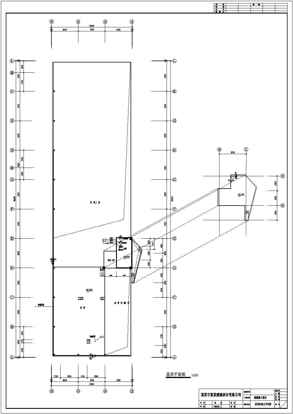 某地区二十二层酒店给排水设计施工详细方案CAD图纸