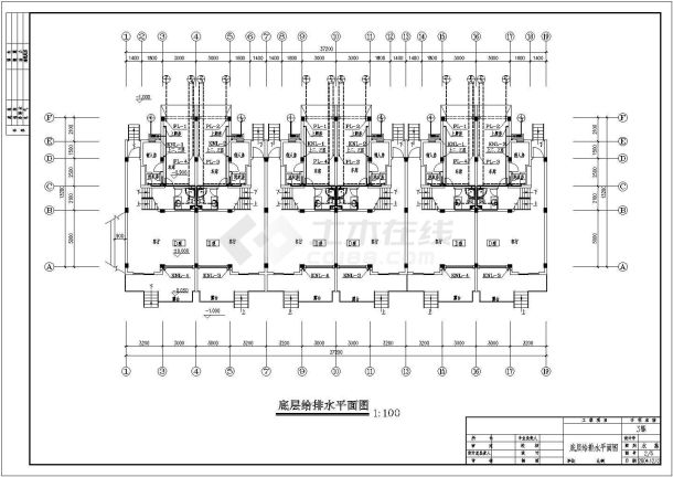 某地区3层别墅给排水消防设计施工详细方案CAD图纸-图一