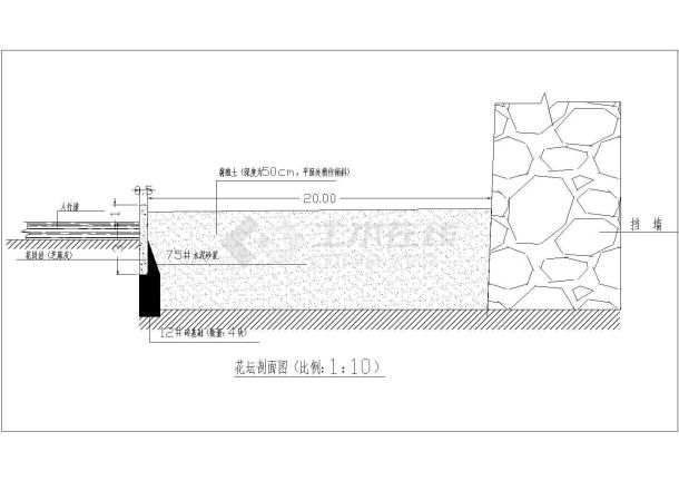 某城市大道人行道旁绿化设计cad全套施工图-图二