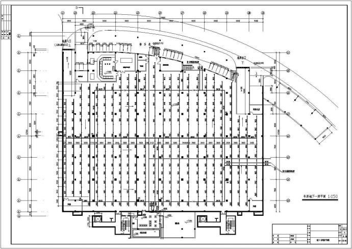 某地区地下车库给排水消防设计施工详细方案CAD图纸_图1