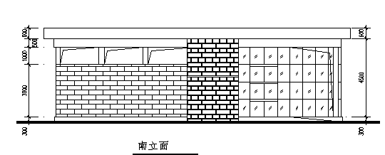 公厕设计_某单层风景区现代公厕建筑设计cad图纸-图二