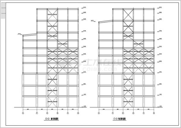 厂房设计_某地区多层钢结构厂房结构设计施工详细方案CAD图纸-图二