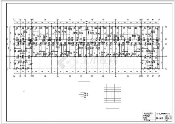 办公楼设计_某七层一字型框架办公楼建筑结构图计算书6900平米左右-图二
