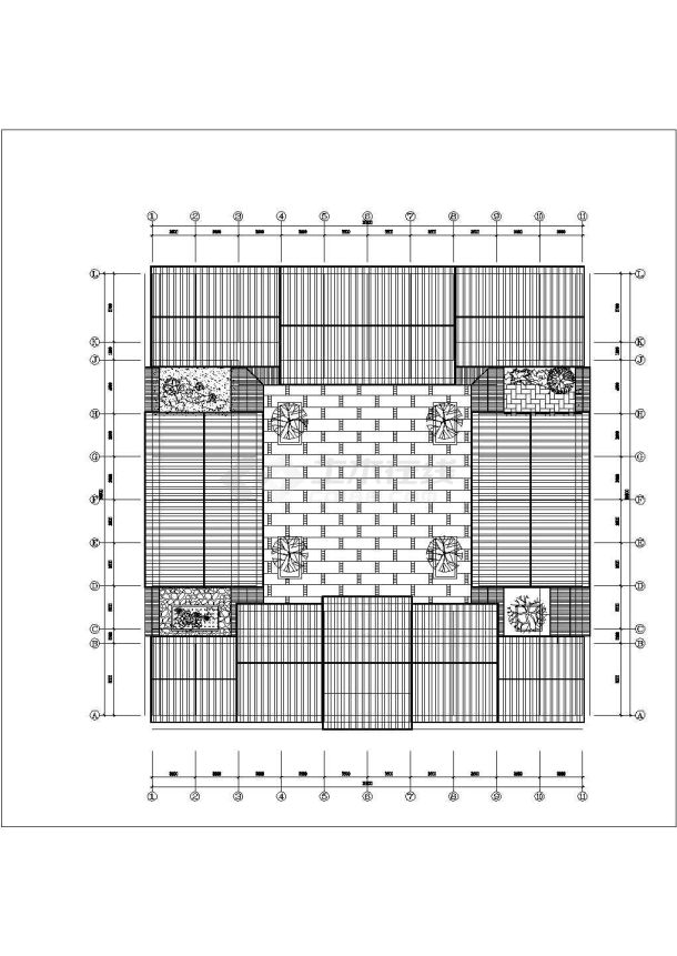 四合院办公建筑设计CAD施工图-图二