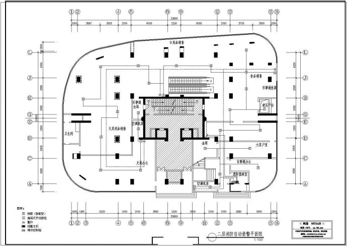 邮局消防自动报警平面CAD建筑设计施工图_图1