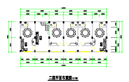 装修图-西式餐厅平立面cad图纸-图二