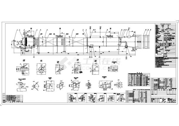 某发电厂燃料气脱硫塔设计cad总装配图（含技术要求）-图一