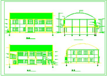 长35.12米 宽25.64米 2层中学操场与食堂cad设计建施图-图二