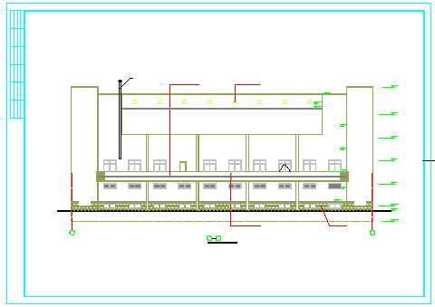 长50.4米 宽21米 -1+4层4420平米厂区内食堂cad建施图纸-图一