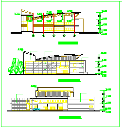 长57.4米 宽43.35米 2层中学校餐厅建筑cad设计图纸-图一