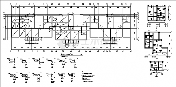 5层砖混结构住宅楼结构设计施工cad图纸，含设计说明-图二
