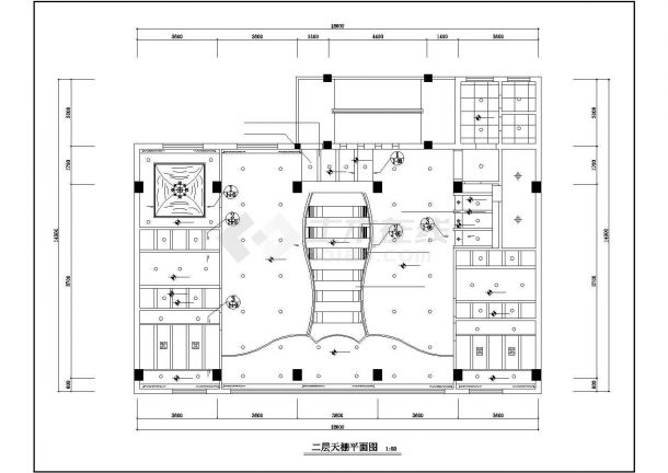 【扬州】老茶楼齐头设计装修cad图(含天棚详图，平面布置图，设计说明)-图一