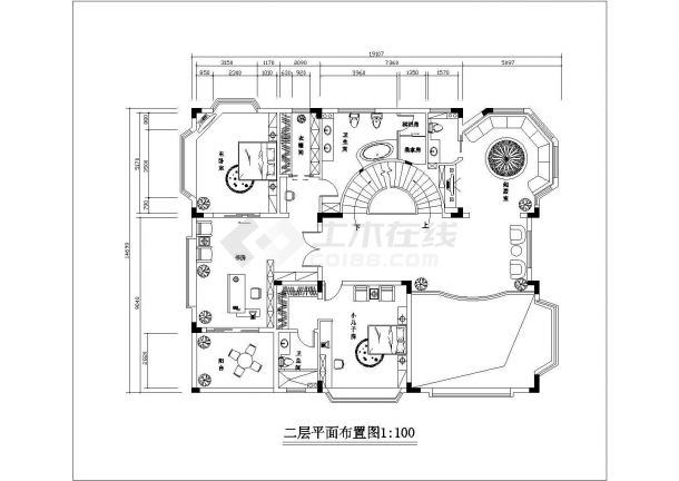 【六合】某叶村多层自建别墅全套室内装修设计方案图纸-图二