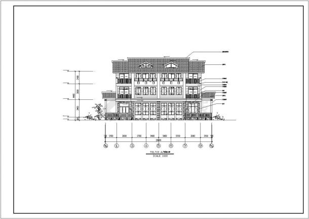 【扬州】某西湖多层豪华别墅全套建筑施工设计图纸-图一