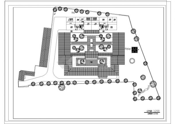 二层四合院式住宅建筑平立面CAD图纸-图一