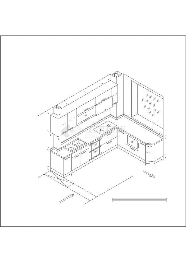 欧派橱柜装修厨房立体装修设计cad方案施工图