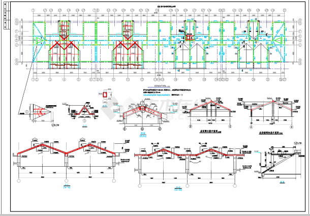 某地某房屋顶板带老虎窗结构节点构造详图CAD图纸-图二