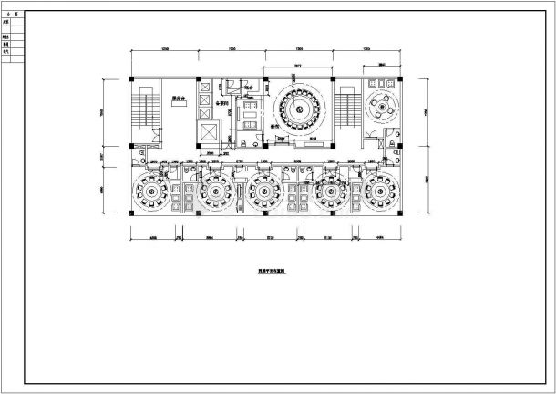 某地5层3687平方米饭店全套装修设计方案【各层平面布置图】-图二