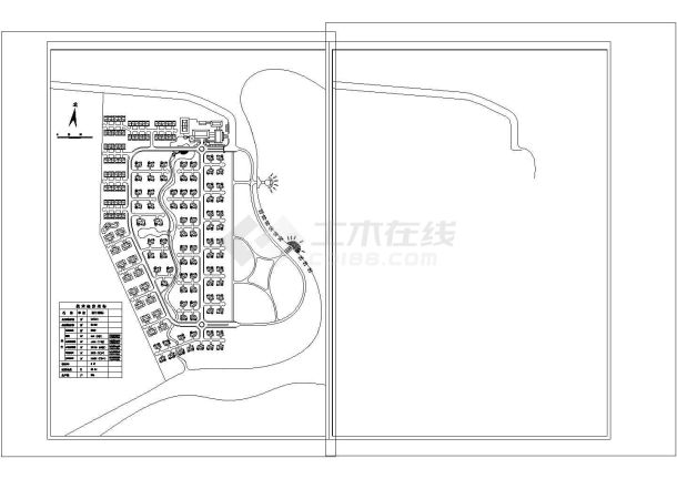 总用地124610平米总户数186户太平湖别墅区规划方案CAD-图一