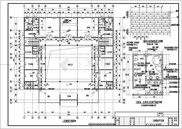 二层仿古四合院建筑设计施工图（带外观效果图）-图二