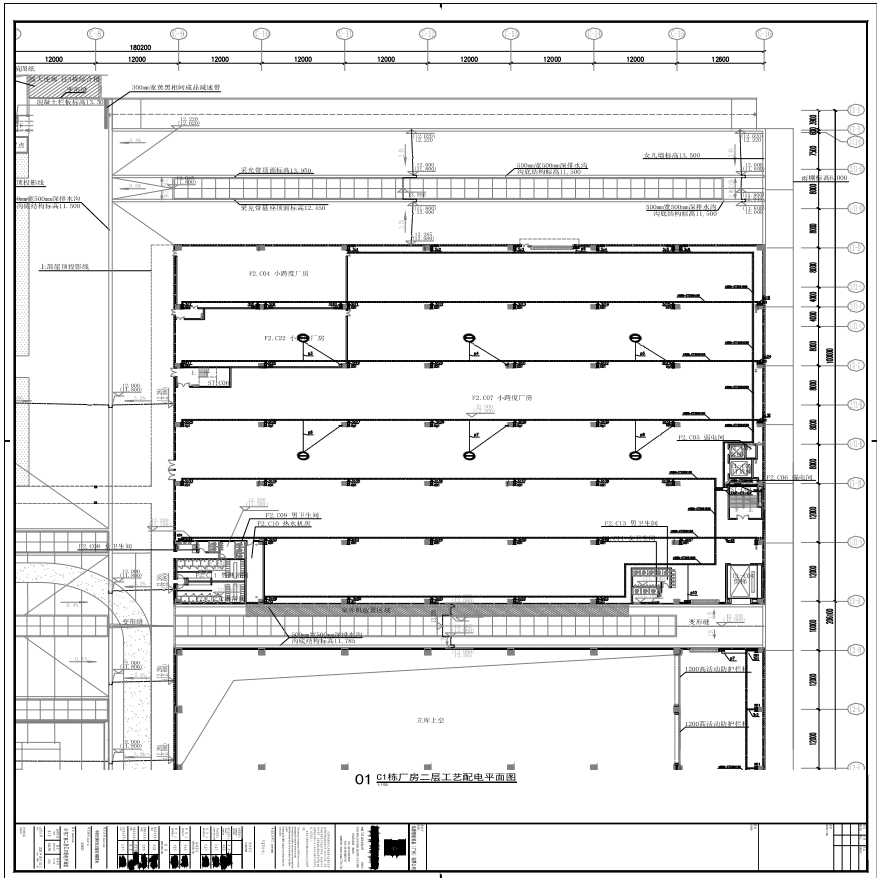 E23-705 C1栋厂房二层工艺配电平面图-图一