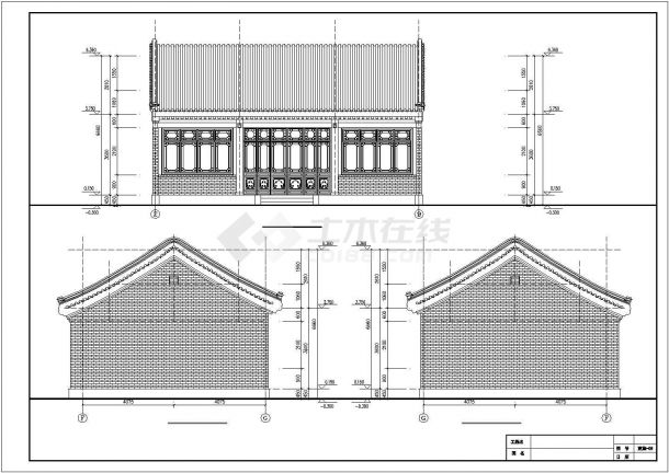 一层四合院建筑施工设计图（带1张JPG外观效果图）-图二