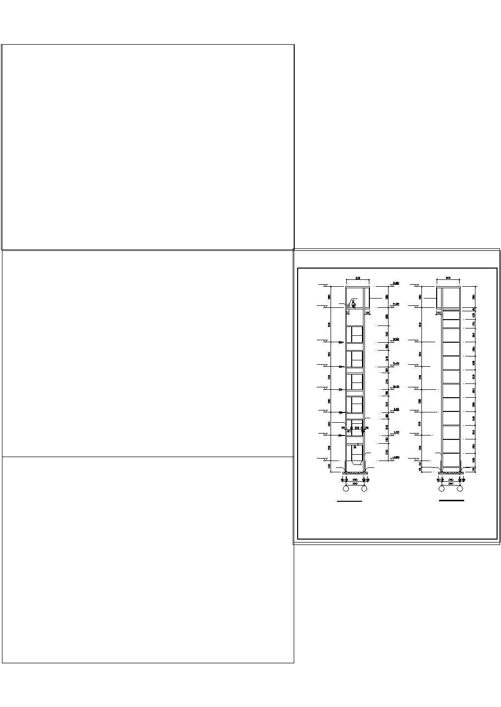 某工程钢结构室外观光电梯井道结构cad图纸