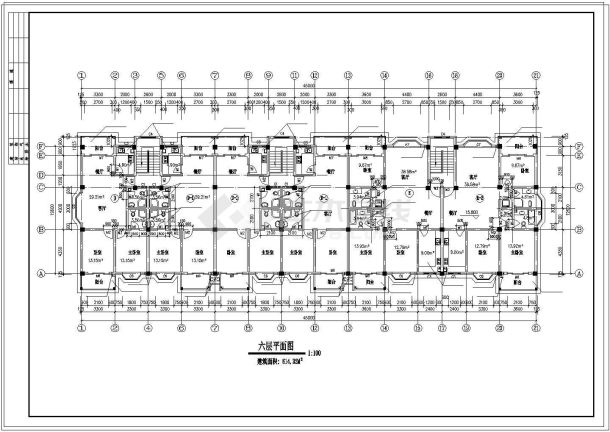 某豪华小区多层框架结构住宅楼建筑cad施工图纸含说明-图二