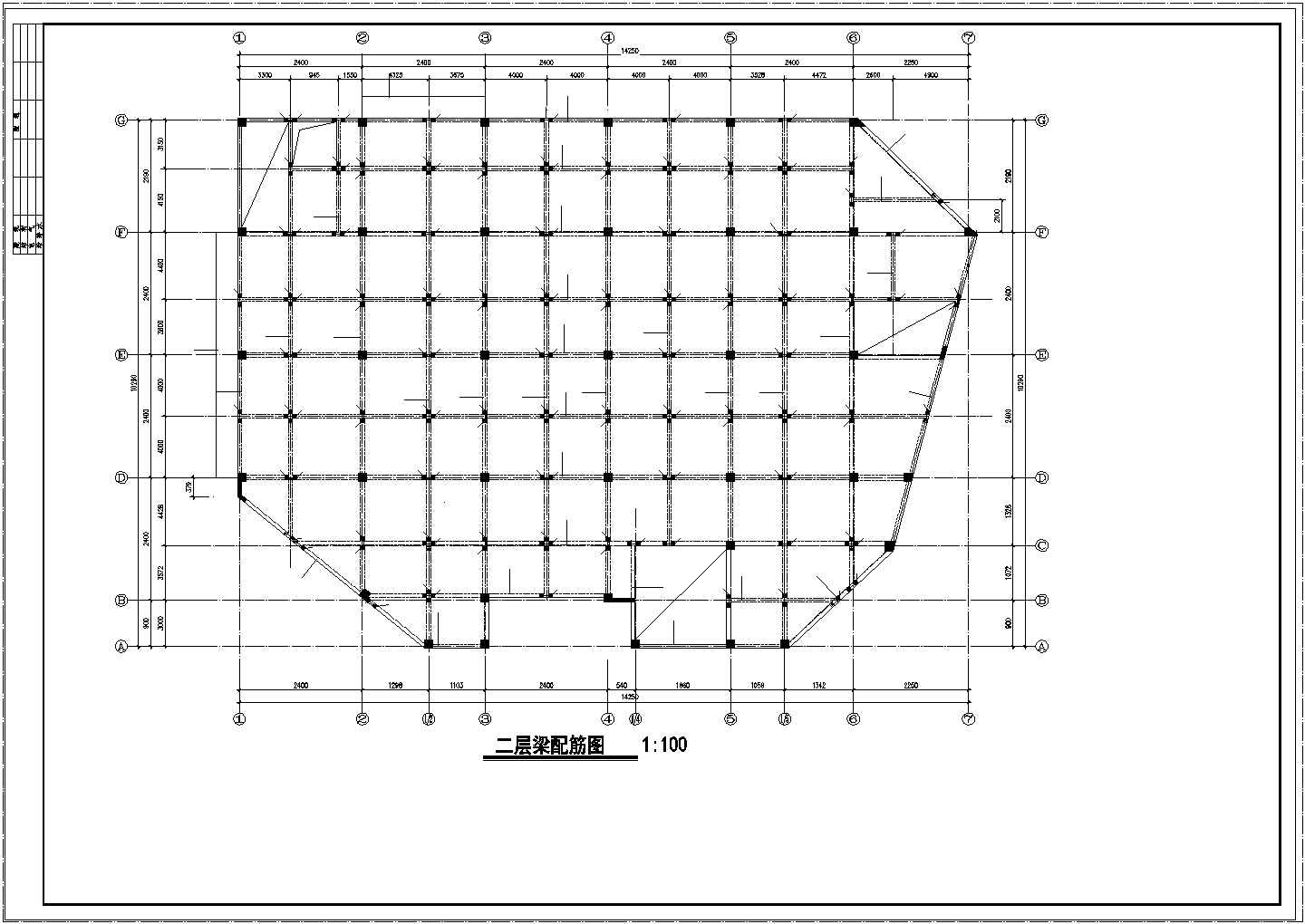 某商城框架结构设计cad施工图