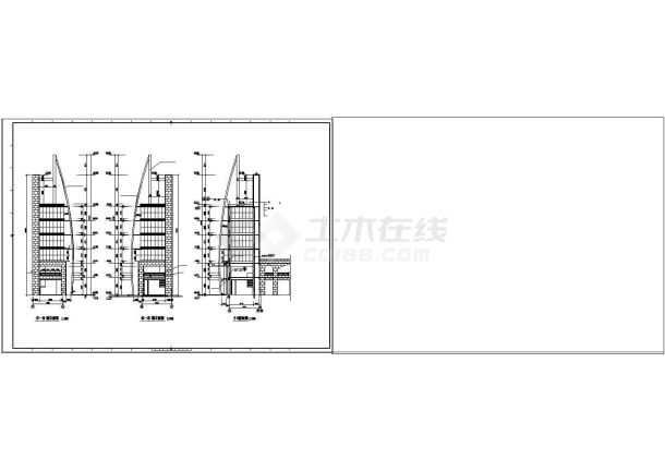 某商业街塔楼建筑施工cad图纸-图二