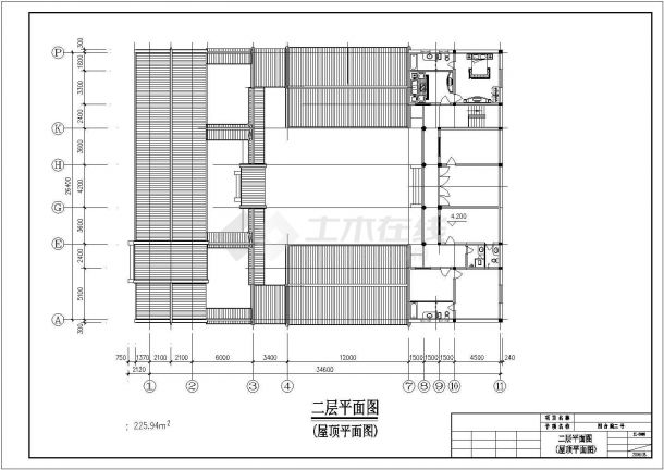 某带有健身房的四合院部分建筑施工图-图一