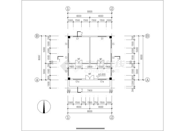 某医院后勤仓库建筑设计cad图纸-图二