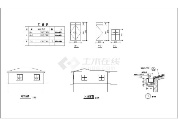 济南某实验小学62平米水泵房建筑设计CAD图纸-图二