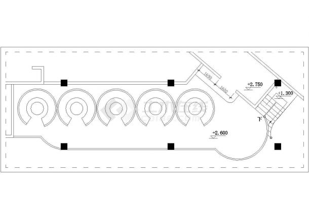 商务酒店大堂和餐厅CAD平面施工图纸-图二
