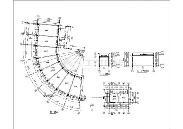 某常见传达室建筑结构设计施工详细方案CAD图纸-图一
