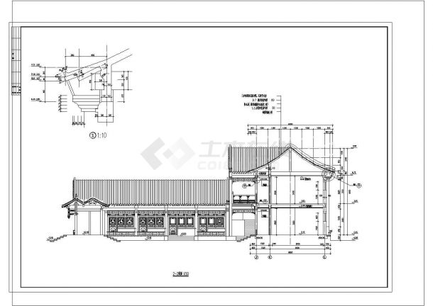 办公楼设计_四合院式办公楼CAD建筑图cad-图二