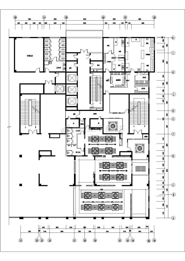 某餐厅装修施工全套设计CAD平面布置图-图二