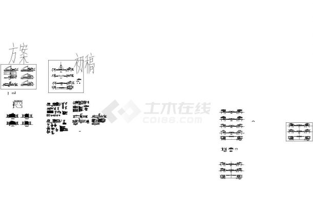 某常见工厂大门建筑详细方案设计施工CAD图纸-图一