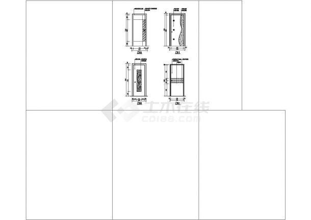 某简单实用小区大门建筑详细方案设计施工CAD图纸-图一