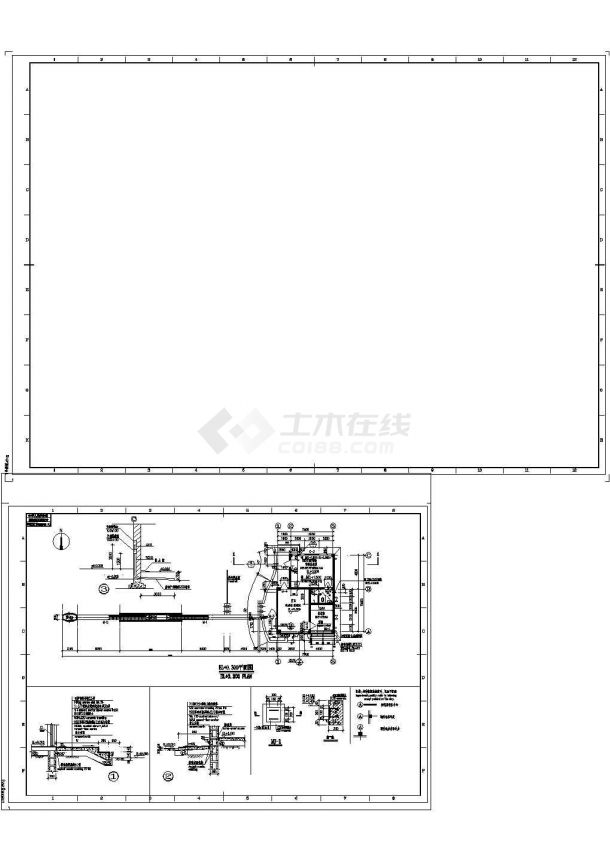 某小区内建筑门卫建筑完整详细方案设计施工CAD图纸-图一